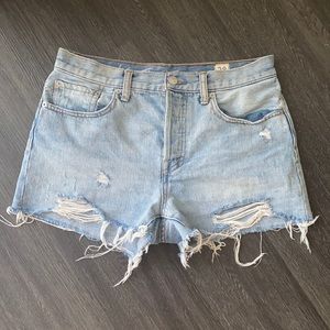Free People Jean Shorts, Light Blue Wash, Size 28
